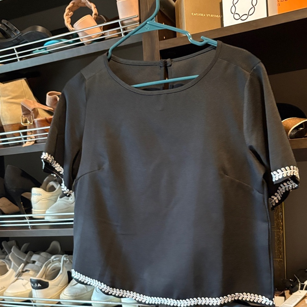 SHEIN Black Tee with White Accents